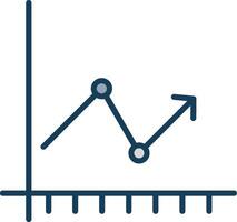 Arrow Chart Line Filled Grey Icon vector