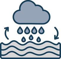 Water Cycle Line Filled Grey Icon vector