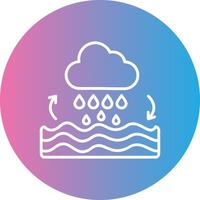 Water Cycle Line Gradient Circle Icon vector