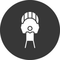 Skydiving Glyph Inverted Icon vector