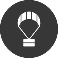 Paragliding Glyph Inverted Icon vector