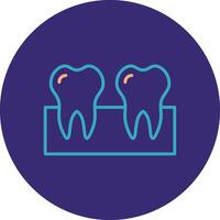 Teeths Line Two Color Circle Icon vector