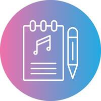 Songwriter Line Gradient Circle Icon vector