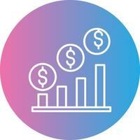 Growth Line Gradient Circle Icon vector