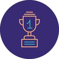 Trophy Line Two Color Circle Icon vector