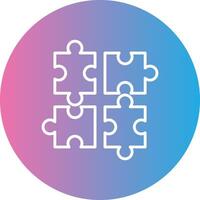 Jigsaw Line Gradient Circle Icon vector