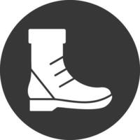 Boot Glyph Inverted Icon vector