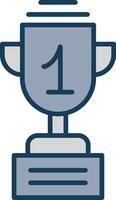 Trophy Line Filled Grey Icon vector