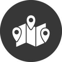 Map Glyph Inverted Icon vector