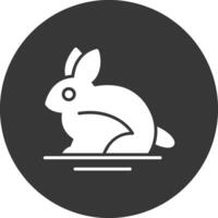 Rabbit Glyph Inverted Icon vector