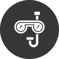 Snorkling Glyph Inverted Icon vector