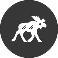 Moose Glyph Inverted Icon vector