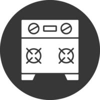 Stove Glyph Inverted Icon vector