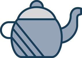 Teapot Line Filled Grey Icon vector