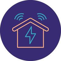 Smart Home Line Two Color Circle Icon vector