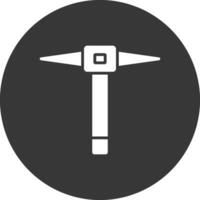 Pickaxe Glyph Inverted Icon vector
