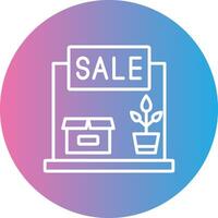 Garage Sale Line Gradient Circle Icon vector