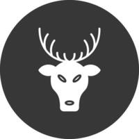 Deer Glyph Inverted Icon vector