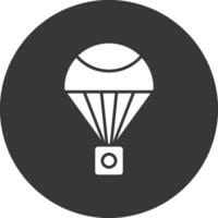 Parachute Glyph Inverted Icon vector