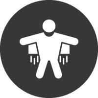 Base Jump Glyph Inverted Icon vector