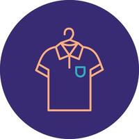 Shirt Line Two Color Circle Icon vector