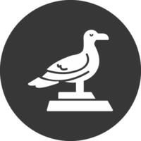 Gaviota glifo invertido icono vector