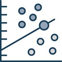 Scatter Graph Line Filled Grey Icon vector