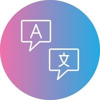 Languages Line Gradient Circle Icon vector