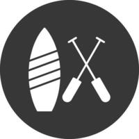 Paddle Board Glyph Inverted Icon vector