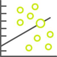 Scatter Graph Line Two Color Icon vector