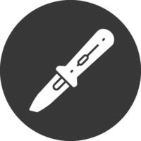 Cutter Glyph Inverted Icon vector