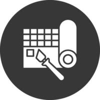 Cutting Mat Glyph Inverted Icon vector