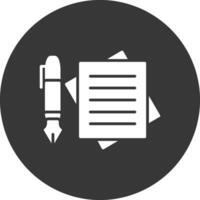 Notes Glyph Inverted Icon vector