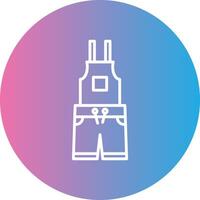 Dungarees Line Gradient Circle Icon vector