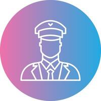 Pilot Line Gradient Circle Icon vector
