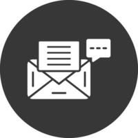 Envelope Glyph Inverted Icon vector