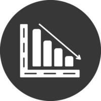 Bar Chart Glyph Inverted Icon vector