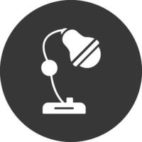 Desk Lamp Glyph Inverted Icon vector