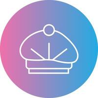 Beret Line Gradient Circle Icon vector