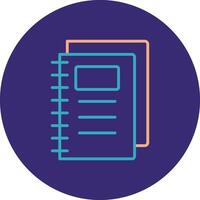 Notebook Line Two Color Circle Icon vector