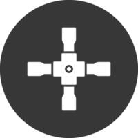 Lug Wrench Glyph Inverted Icon vector