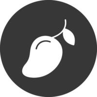 Mango Glyph Inverted Icon vector