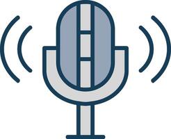 Microphone Line Filled Grey Icon vector