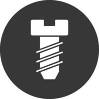 tornillo glifo invertido icono vector