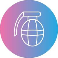 Grenade Line Gradient Circle Icon vector