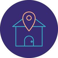 Home Location Line Two Color Circle Icon vector