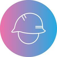 Helmet Line Gradient Circle Icon vector