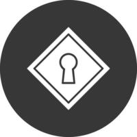 Keyhole Glyph Inverted Icon vector
