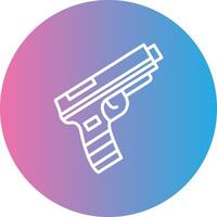 Gun Line Gradient Circle Icon vector