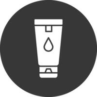 Hand Cream Glyph Inverted Icon vector